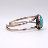 Vintage Sterling Turquoise Roper Cuff Bracelet