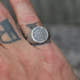 Vintage Sterling Silver Aztec Calendar Ring 7.25