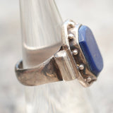 Vintage Sterling Lapis Signet Ring 7