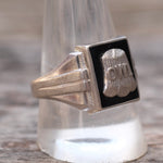 Vintage Sterling OWL Signet Ring 11.5