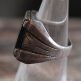 Vintage Sterling Hematite Centurion Signet Ring 6.5