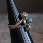 Vintage Sterling Sandcast Turquoise Ring 5.5