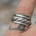 Vintage Sterling Chain Spinner Ring 5.5