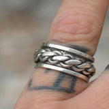 Vintage Sterling Chain Spinner Ring 5.5