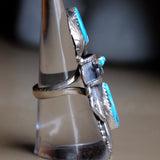 HUGE Vintage Sterling Turquoise Kachina Ring 7.75