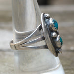 Vintage Sterling 2-Stone Turquoise Ring 8.25