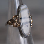 Vintage Sterling Agate Ring 4.5