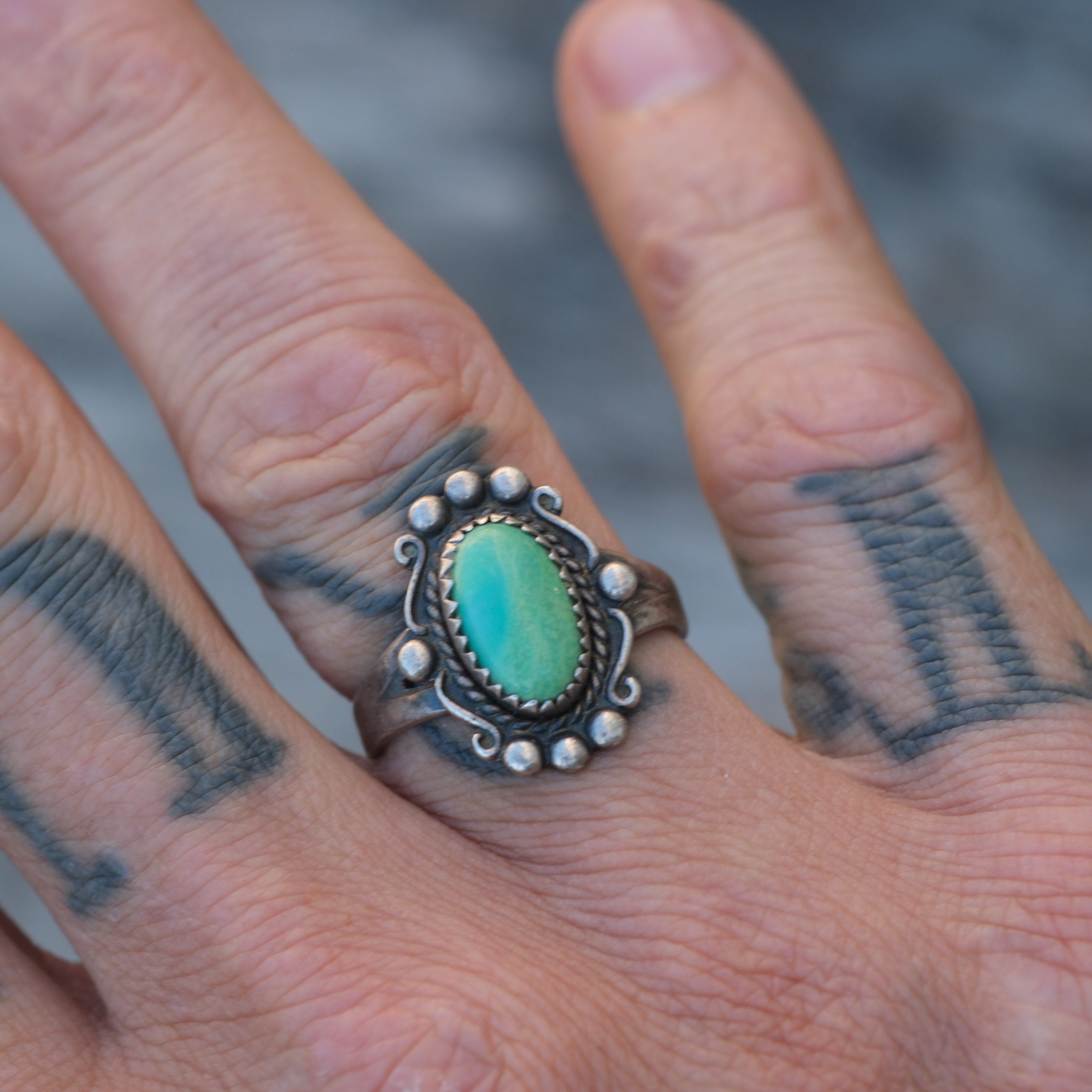 Vintage Sterling Turquoise Ring 8