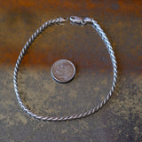 Vintage Sterling Silver Twisted Chain Bracelet 9.25"