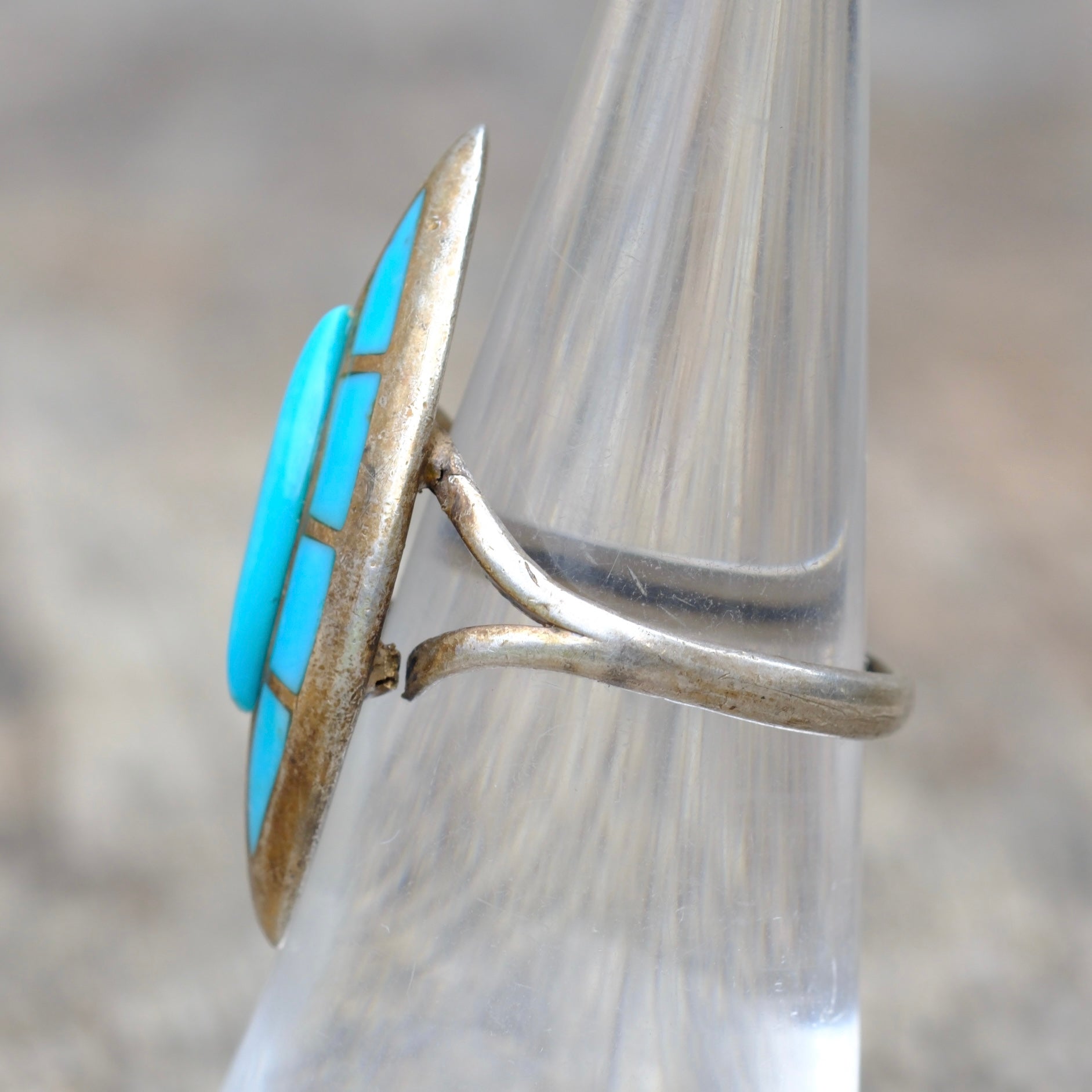 Vintage Sterling Turquoise Ring 6.25