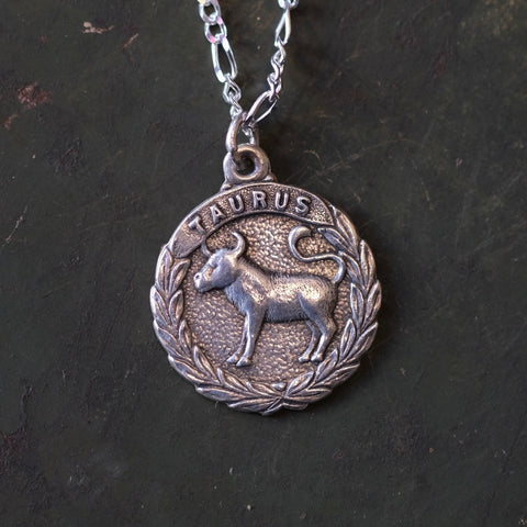 Vintage Sterling Taurus Necklace