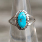 Vintage Sterling Turquoise Ring 6.75