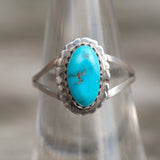 Vintage Sterling Turquoise Ring 6.75