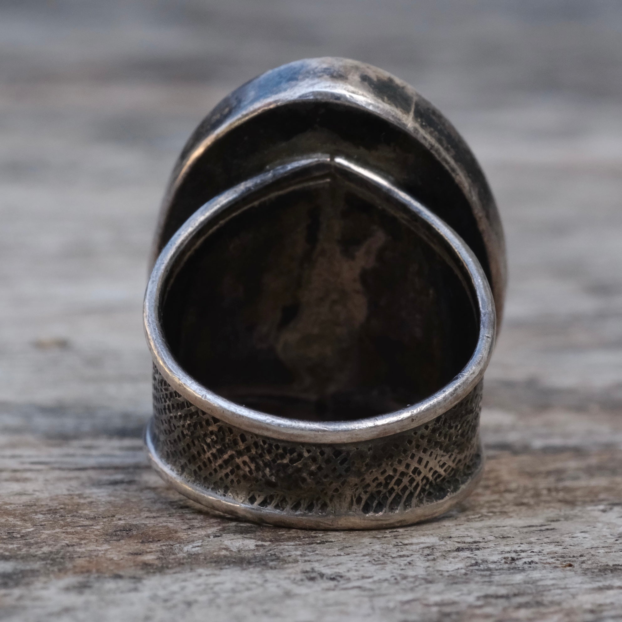 Vintage Sterling Turquoise Shadowbox Ring 6