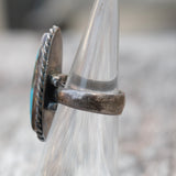 Vintage Sterling Turquoise Roper Ring 4