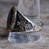 Vintage Sterling Hematite Thunderbird Ring 13