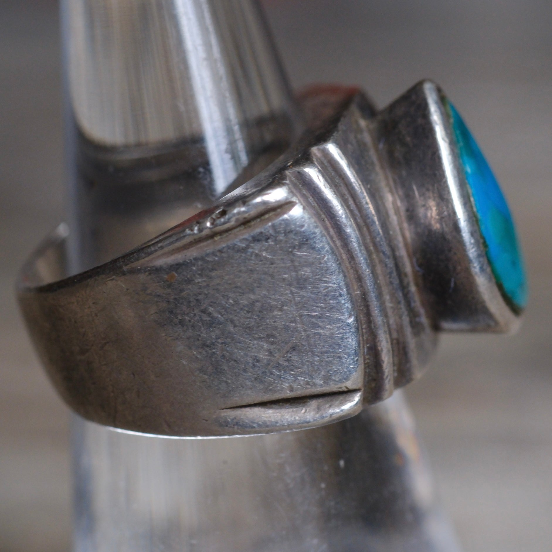 Vintage Sterling Turquoise Teardrop Ring 5.5