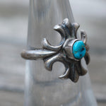 Vintage Sterling Turquoise Sandcast Ring 6.25