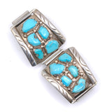 Vintage Sterling Turquoise Cluster Watch Band