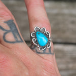 Vintage Sterling Turquoise Ring 5.25