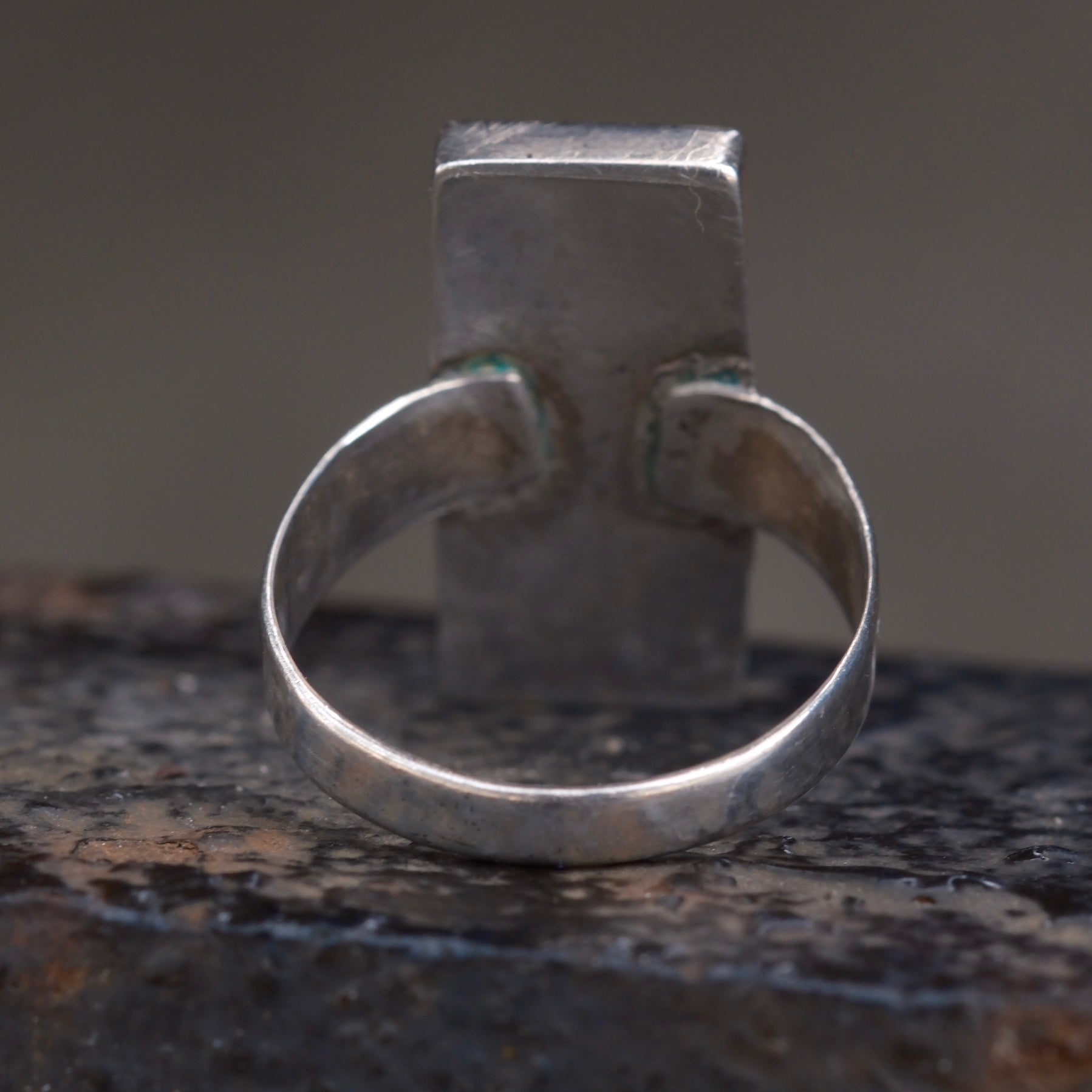 Vintage Sterling Multistone Inlay Ring 5.25