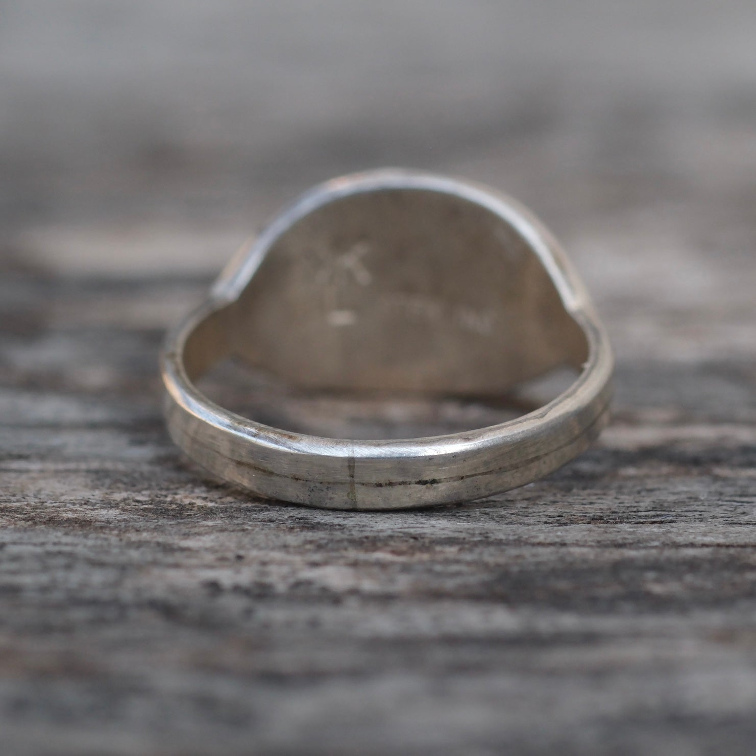 Vintage Sterling Turquoise Inlay Band Ring 6.75