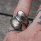 Vintage Sterling Silver Modernist Ring 7.75