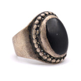 Vintage Sterling Onyx Ring 9