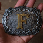 Vintage F Initial Belt Buckle