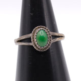 Vintage Sterling Malachite Ring 6.75