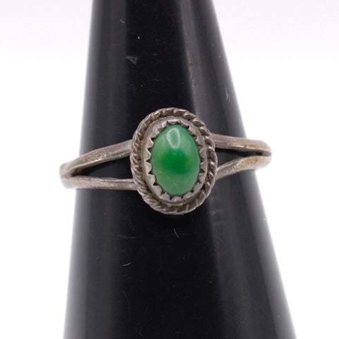 Vintage Sterling Malachite Ring 6.75