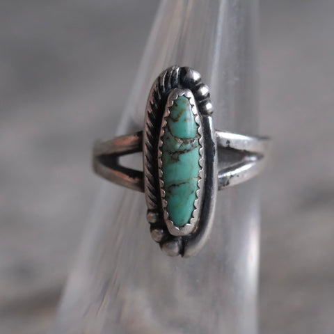 Vintage Sterling Turquoise Ring 5.5