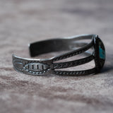 Vintage Sterling Turquoise Stamped Cuff