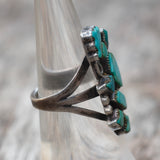 Vintage Sterling Turquoise Kachina Ring 5.5