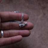Vintage Sterling Silver Handshake Necklace