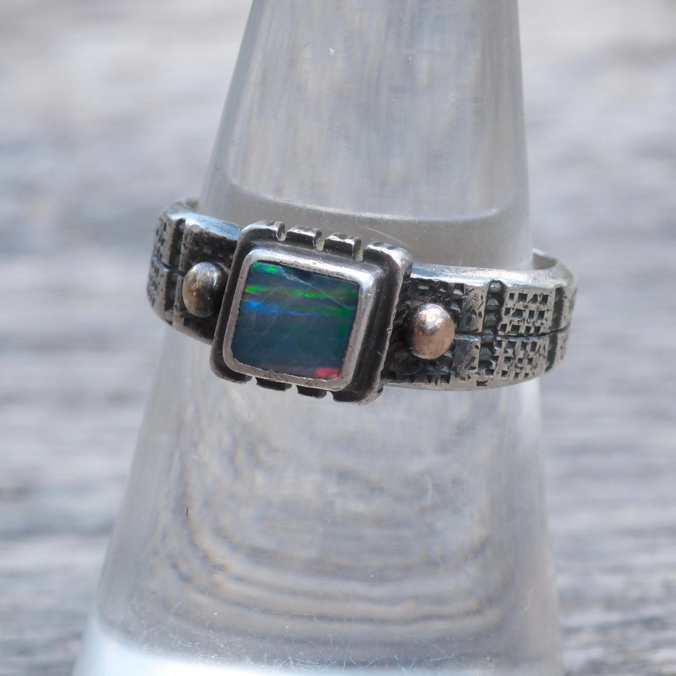 Vintage Sterling Labradorite Band Ring 7.75