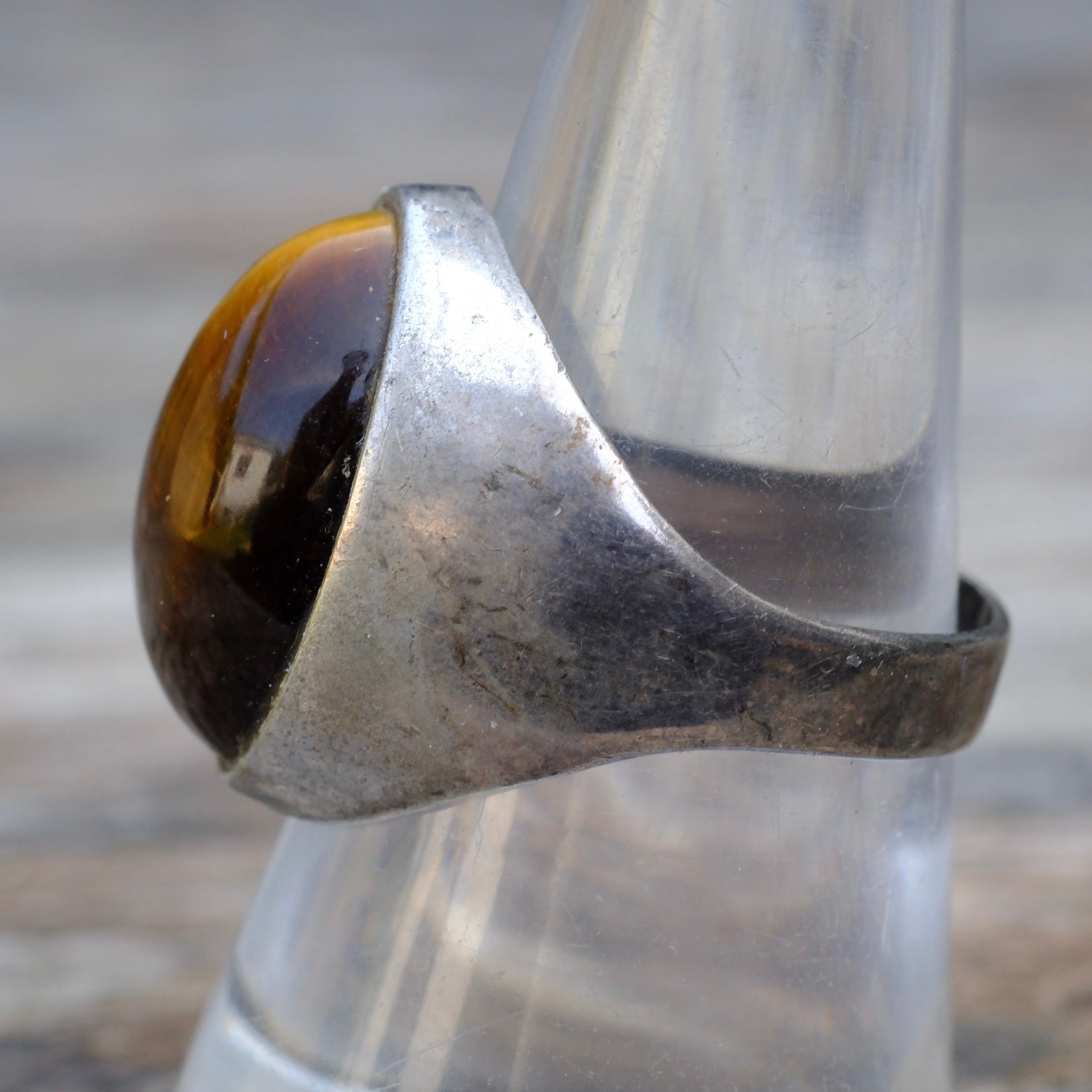 Vintage Sterling Tigers Eye Ring 9