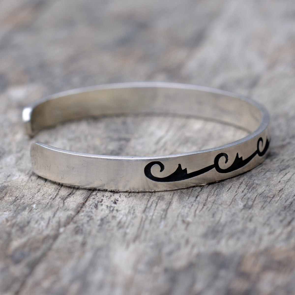 Vintage Sterling Silver Stamped Cuff Bracelet