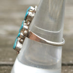 Vintage Sterling Turquoise Cluster Ring 8.5