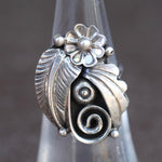 Vintage Sterling Silver Feather Ring 5.5