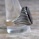 Vintage Sterling Onyx Ring 12.75