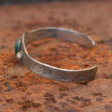 Vintage Sterling Turquoise Stamped Cuff Bracelet