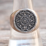 Vintage Sterling Aztec Calendar Ring 10