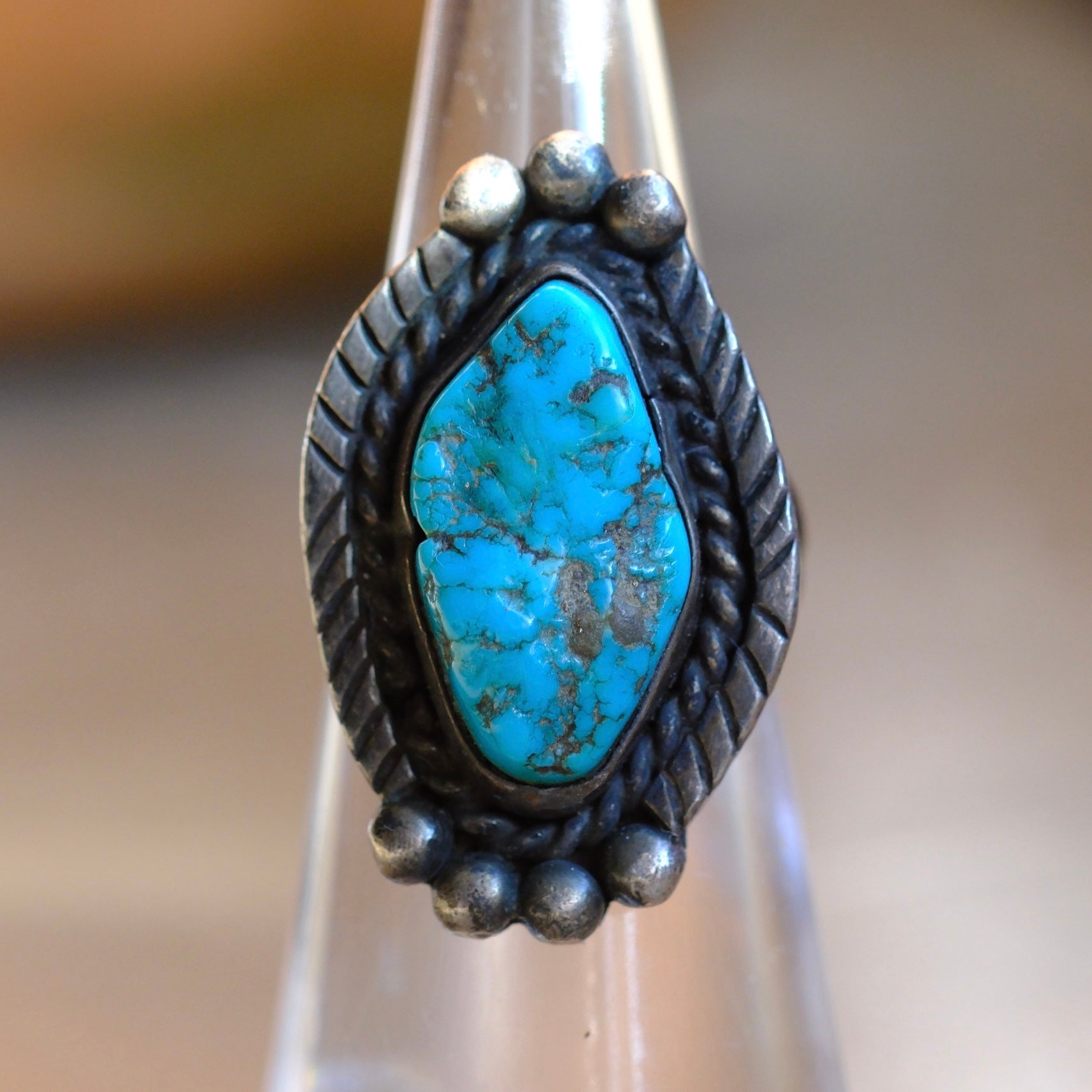 Vintage Sterling Turquoise Ring 5.5