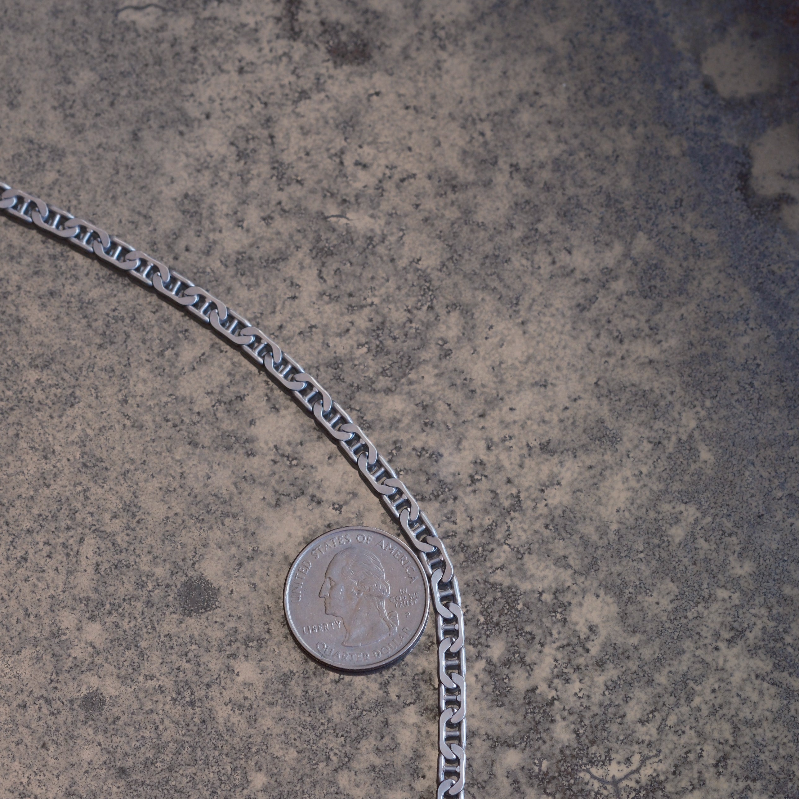 Vintage Sterling Silver Mariner Chain Necklace 20"