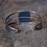 Vintage Sterling Turquoise Shadowbox Cuff Bracelet