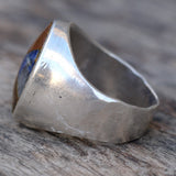 Vintage Sterling Multistone Inlay Ring 10