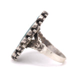 Vintage Sterling Turquoise Cluster Ring 6