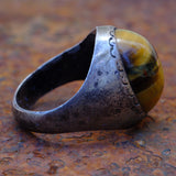 Vintage Sterling Tigers Eye Ring 10.5