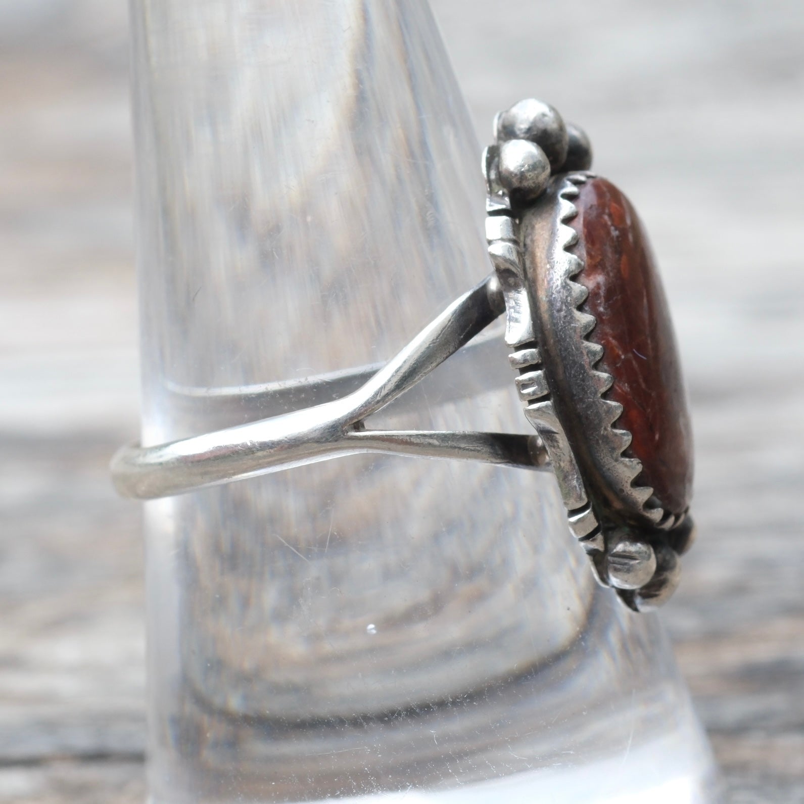 Vintage Sterling White Buffalo Ring 8.75